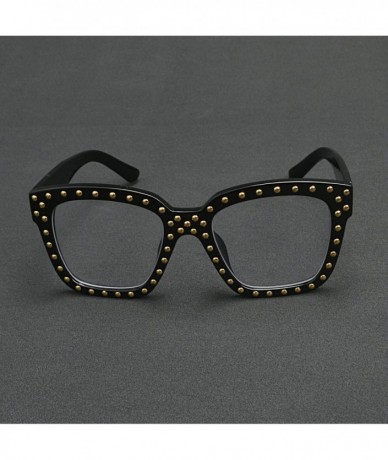 Oversized Large Oversized Square Retro Style Clear Lens Eyewear Sunglasses - Black-clear - CU12NYY1XRK $26.52