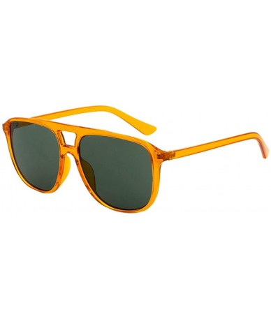 Sport Mirrored Lens UV400 Square Oversized Sunglasses for Women Men Flat Top Fashion Shades Eyewear - Yellow - CY18U96C5EE $1...