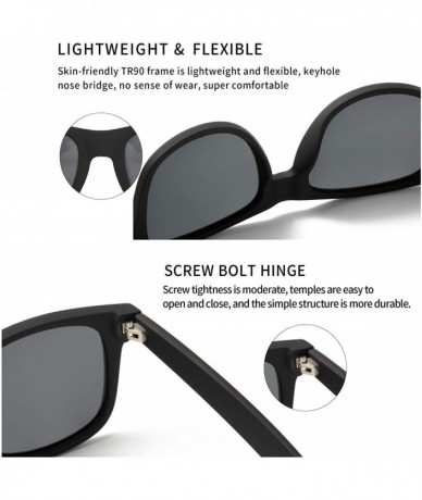 Square Mens Sunglasses Retro Polarized Sunglasses for Women Square Lightweight Frame Sun Glasses - Silver - CQ19497AIGN $17.65