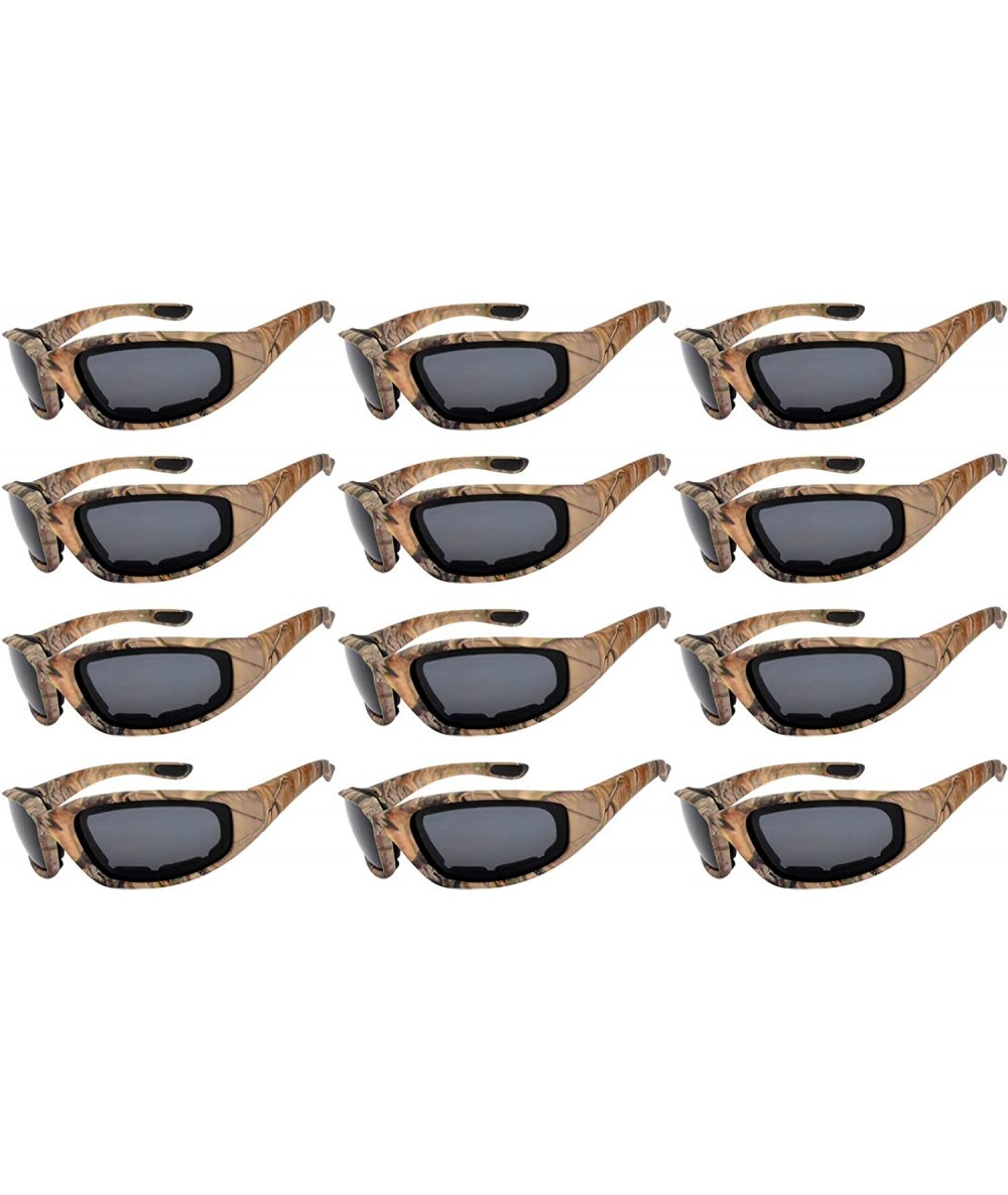 Goggle 12 Pieces Per Case Wholesale Lot Motorcycle CAMO Padded Foam Sport Glasses - 12-moto-camo3-smoke - CC18CWY8YRE $82.37