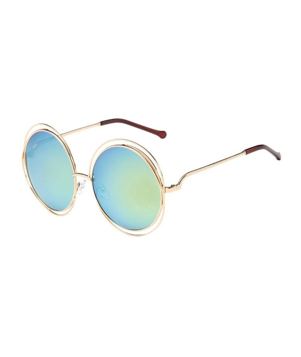 Aviator Sunglasses for Women Men Polarized Vintage Round Classic Retro Fashion Sun Glasses Aviator Mirrored uv Protection - C...