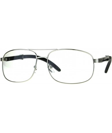 Oversized Mens Rectangular Art Nouveau Oversize OG Luxury Eye Glasses - Silver - CZ189H4GICR $26.71