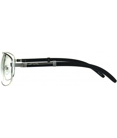 Oversized Mens Rectangular Art Nouveau Oversize OG Luxury Eye Glasses - Silver - CZ189H4GICR $26.71