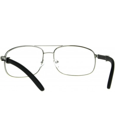 Oversized Mens Rectangular Art Nouveau Oversize OG Luxury Eye Glasses - Silver - CZ189H4GICR $26.71