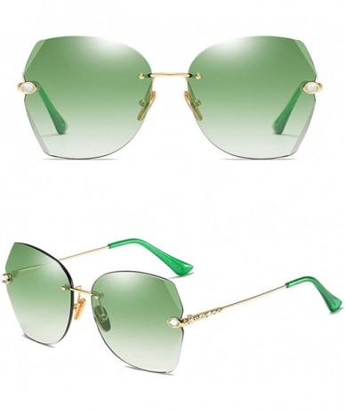 Butterfly The New Fashion Diamond Sunglasses for Women Oversized Vintage Polarized - Gradient Green - CI18RY4RDSC $25.46