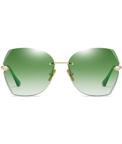 Butterfly The New Fashion Diamond Sunglasses for Women Oversized Vintage Polarized - Gradient Green - CI18RY4RDSC $25.46