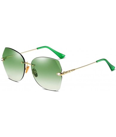 Butterfly The New Fashion Diamond Sunglasses for Women Oversized Vintage Polarized - Gradient Green - CI18RY4RDSC $25.46