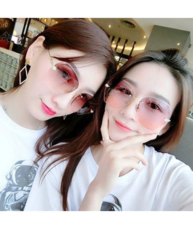 Butterfly The New Fashion Diamond Sunglasses for Women Oversized Vintage Polarized - Gradient Green - CI18RY4RDSC $25.46