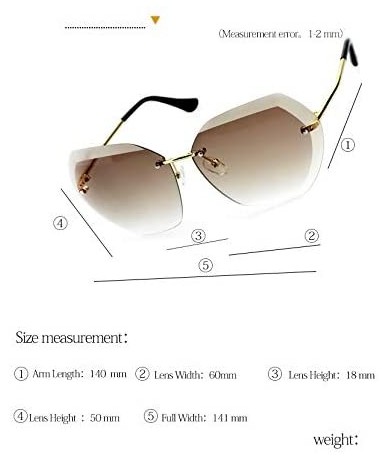 Square Liemiao Sunglasses Women Masonry Cutting Lens Large Rimless Glasses LM0110 - Brown - C318T4L53ON $26.63