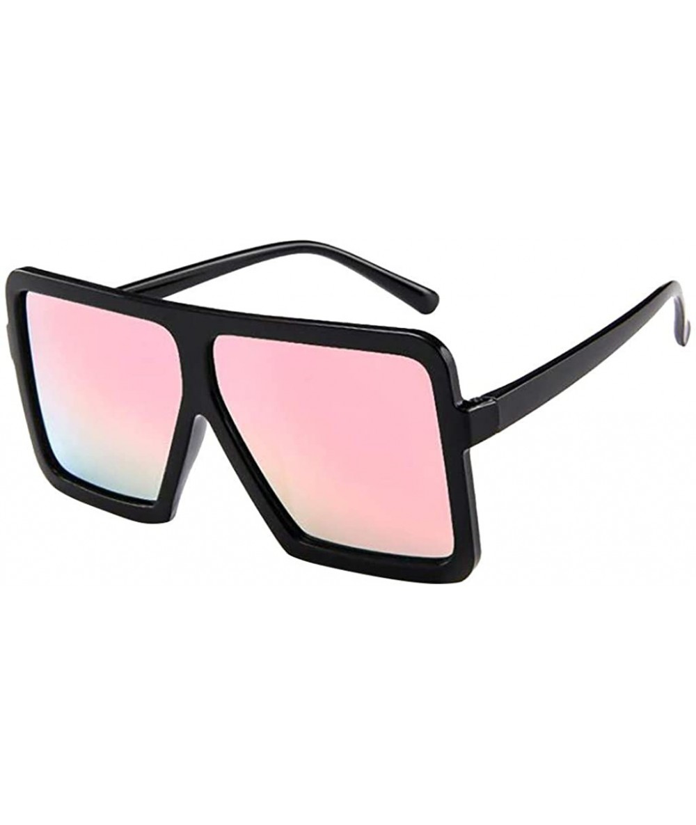 Wayfarer Square Oversized Sunglasses-Fashion Oversize Siamese Lens Sunglasses Women Men Succinct Style - Pink - C3194GZ7AH9 $...