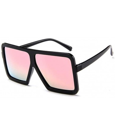 Wayfarer Square Oversized Sunglasses-Fashion Oversize Siamese Lens Sunglasses Women Men Succinct Style - Pink - C3194GZ7AH9 $...