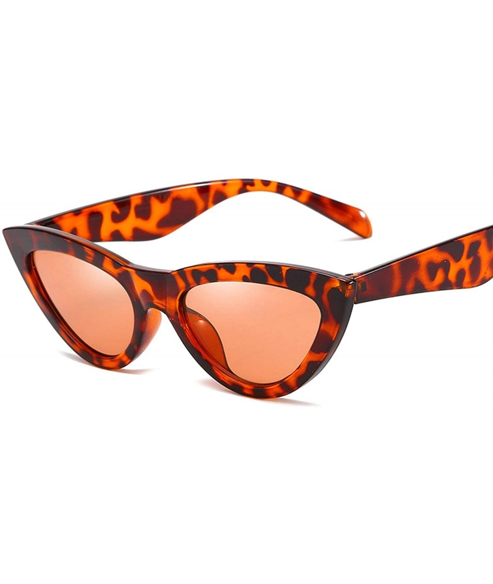 Sport Vintage Classic Retro Cat's Eye Frame Sunglasses for Women PC AC UV400 Sunglasses - Leopard Print - CF18SZUHYZD $28.59