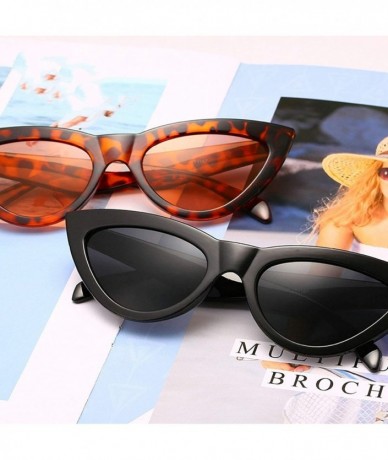 Sport Vintage Classic Retro Cat's Eye Frame Sunglasses for Women PC AC UV400 Sunglasses - Leopard Print - CF18SZUHYZD $28.59