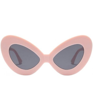 Oversized Women Vintage Big Oval Shape Frame Sunglasses Fashion Bat Eyes Eyewear Ladies - F - CC18TLXXZ0T $17.61