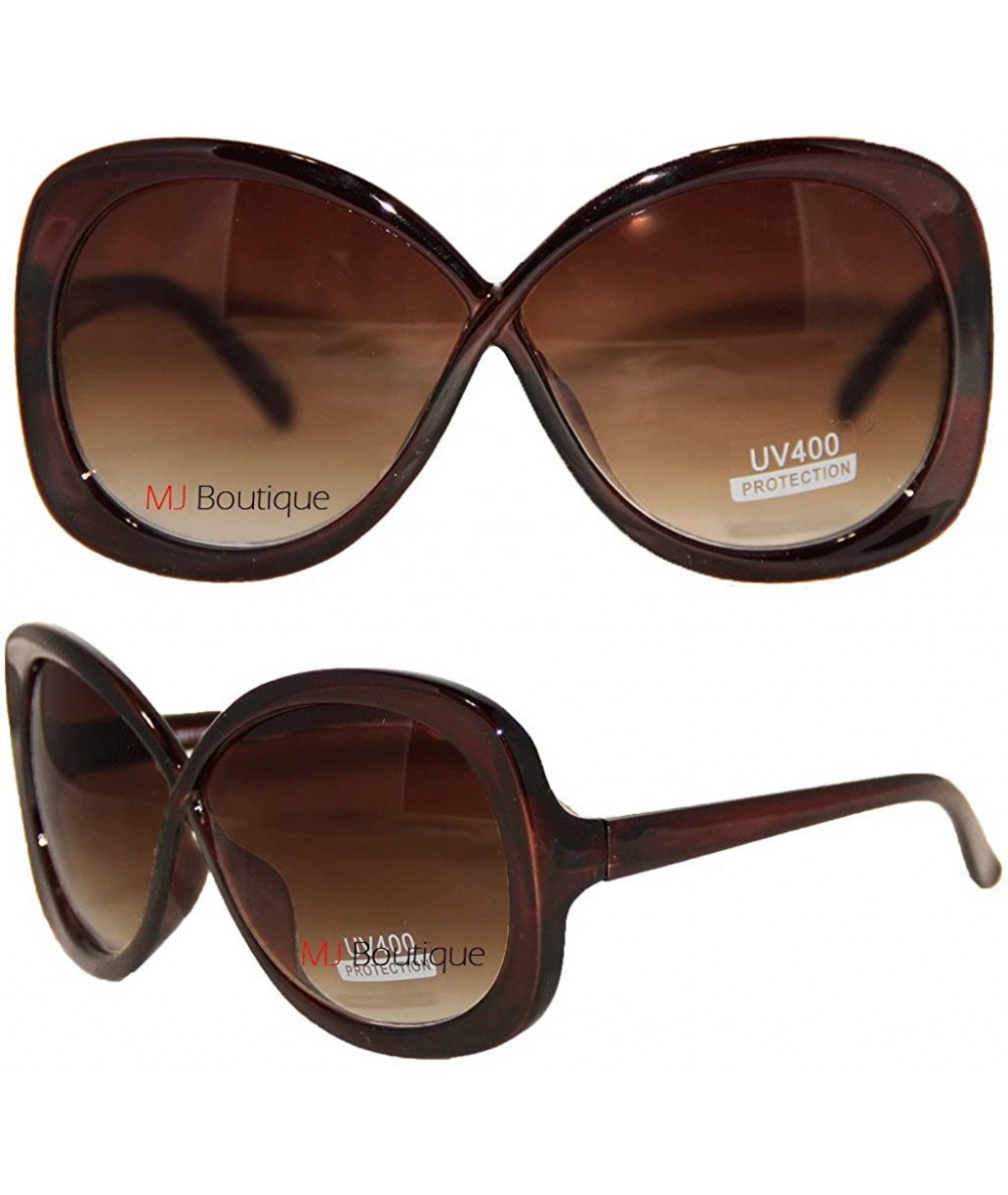 Round Brown Retro Overized Round Cat Eye Sunglasses FREE POUCH 7011 - CK11CRV1001 $18.01