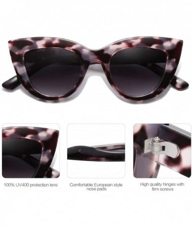 Square Retro Vintage Cateye Sunglasses for Women Plastic Frame Mirrored Lens SJ2939 - C1120NB9YH7 $19.91