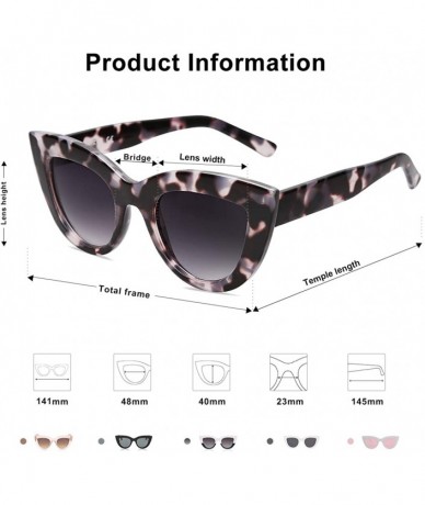 Square Retro Vintage Cateye Sunglasses for Women Plastic Frame Mirrored Lens SJ2939 - C1120NB9YH7 $19.91