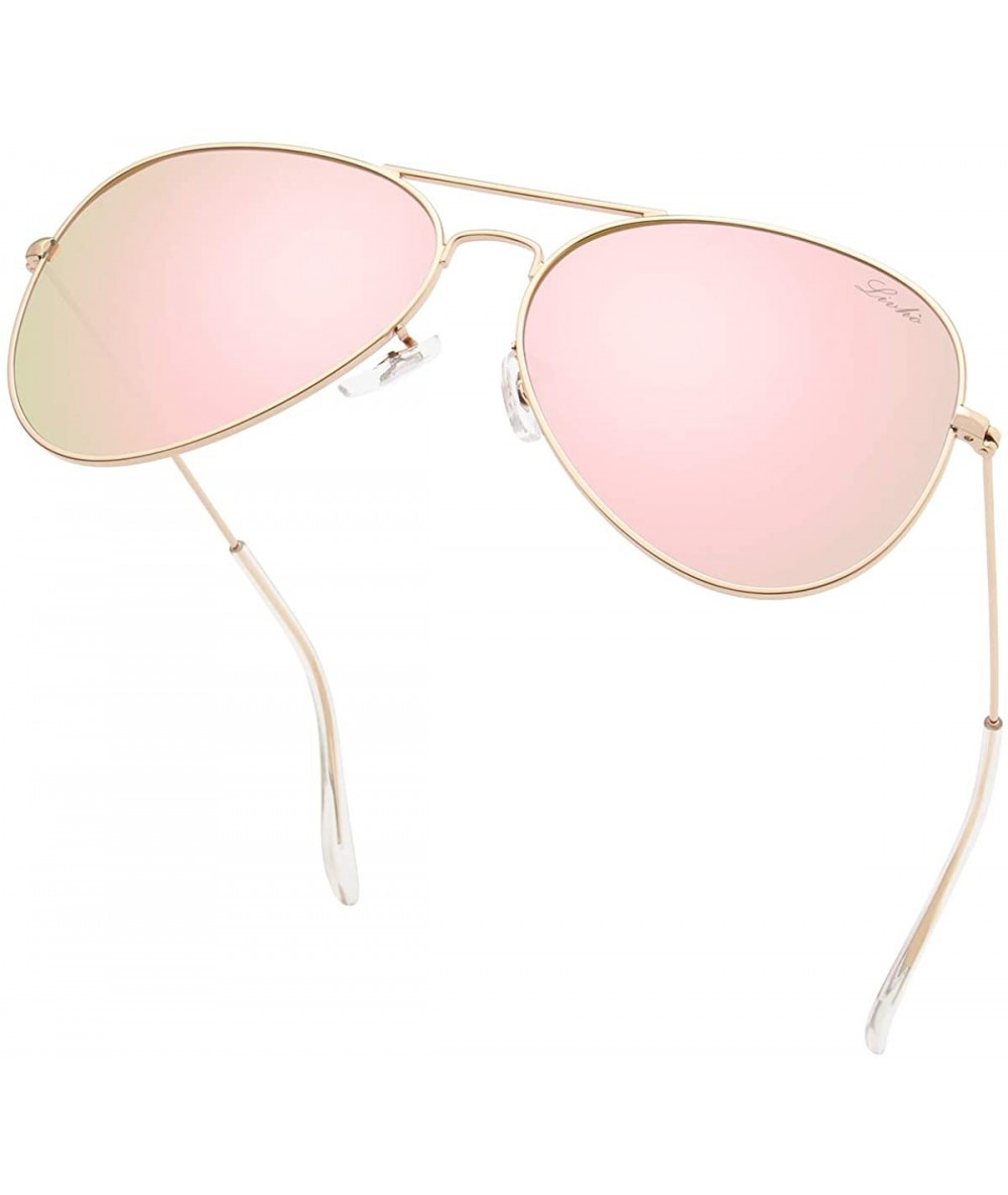 Oval Classic Polarized Aviator Sunglasses UV Mirrored Lens Metal Retro Shades - CV196MAQ25D $23.48