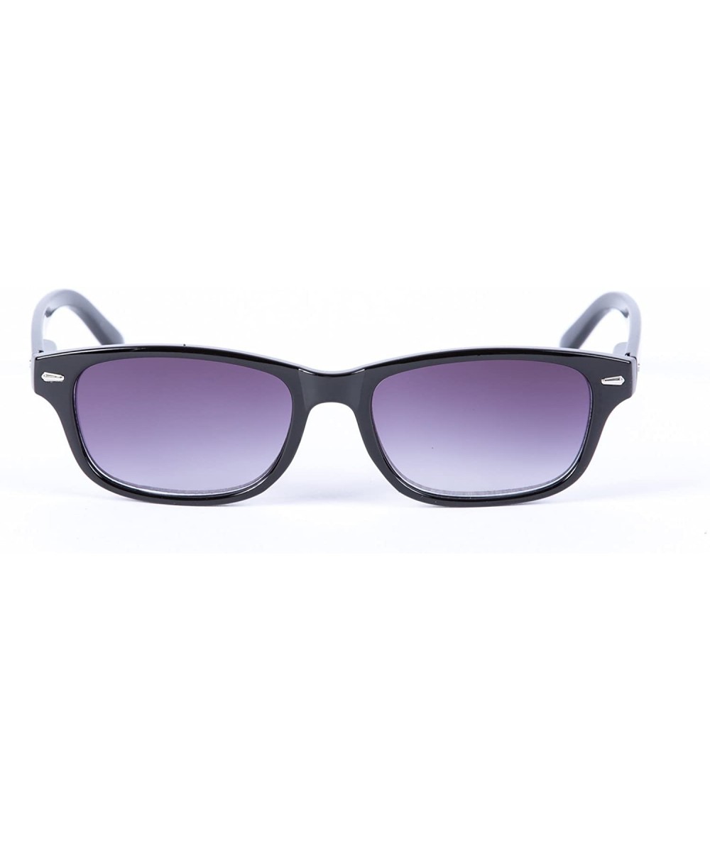 Rectangular The Intellect" Reading Sunglasses - Unisex Full Lens Sun Readers (non bifocal) - Black - CP1256T7FUT $29.17