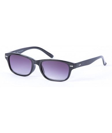 Rectangular The Intellect" Reading Sunglasses - Unisex Full Lens Sun Readers (non bifocal) - Black - CP1256T7FUT $29.17