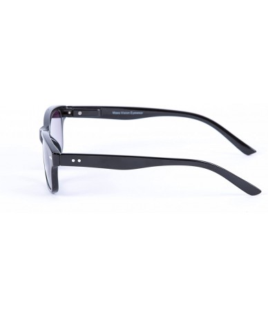 Rectangular The Intellect" Reading Sunglasses - Unisex Full Lens Sun Readers (non bifocal) - Black - CP1256T7FUT $29.17