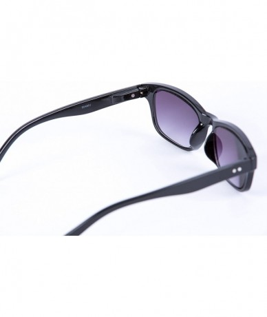 Rectangular The Intellect" Reading Sunglasses - Unisex Full Lens Sun Readers (non bifocal) - Black - CP1256T7FUT $29.17