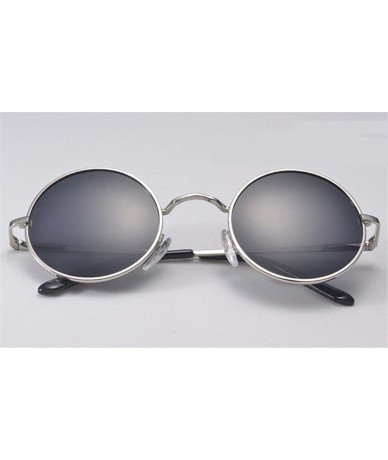 Rimless Men Polarized Round Sunglasses Vintage Retro Glasses Women Driving Eyewear - Silver Grey - CL17YSYSR73 $18.69