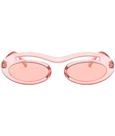 Round Chic Small Round Ultra Light Frame Oval Candy Color Unisex Party Sunglasses UV400 - Pink - CJ18LMZRQLR $21.44