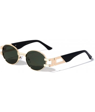 Oval Oval Retro Art Nouveau Vintage Style Metal Frame Sunglasses - 2 Pack Green and Brown - CG1978HN7W6 $38.93