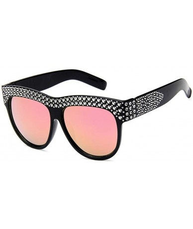 Oversized Sunglasses Shining Diamond Sunglasses Women Brand Design Flash Square Shades Female Mirror Sun Glasses - C8 - C418U...