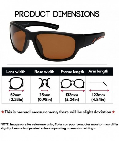 Sport Polarized Wraparound Sunglasses Cycling Fishing - 570108-p Matte Black+brown Frame - Polarized Brown Lens - CL18ZHUIHE2...