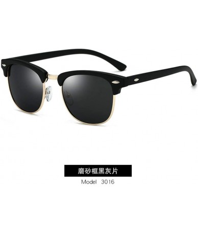 Semi-rimless Polarized Sunglasses Men Women Eye Sun Glasses Semi Rimless Men Sunglasses - C8 - CV194OLNYYQ $39.71