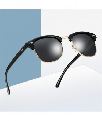 Semi-rimless Polarized Sunglasses Men Women Eye Sun Glasses Semi Rimless Men Sunglasses - C8 - CV194OLNYYQ $39.71