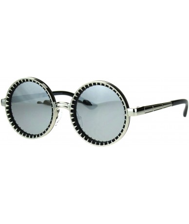 Round Steampunk Color Mirror Lens Round Circle Lens Victorian Sunglasses - Silver Mirror - CC17AYTI703 $26.30