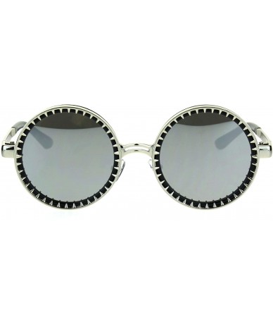 Round Steampunk Color Mirror Lens Round Circle Lens Victorian Sunglasses - Silver Mirror - CC17AYTI703 $26.30