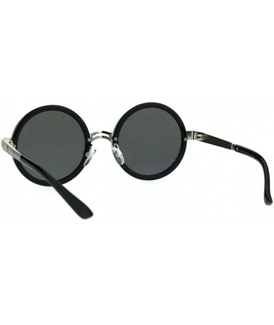 Round Steampunk Color Mirror Lens Round Circle Lens Victorian Sunglasses - Silver Mirror - CC17AYTI703 $26.30