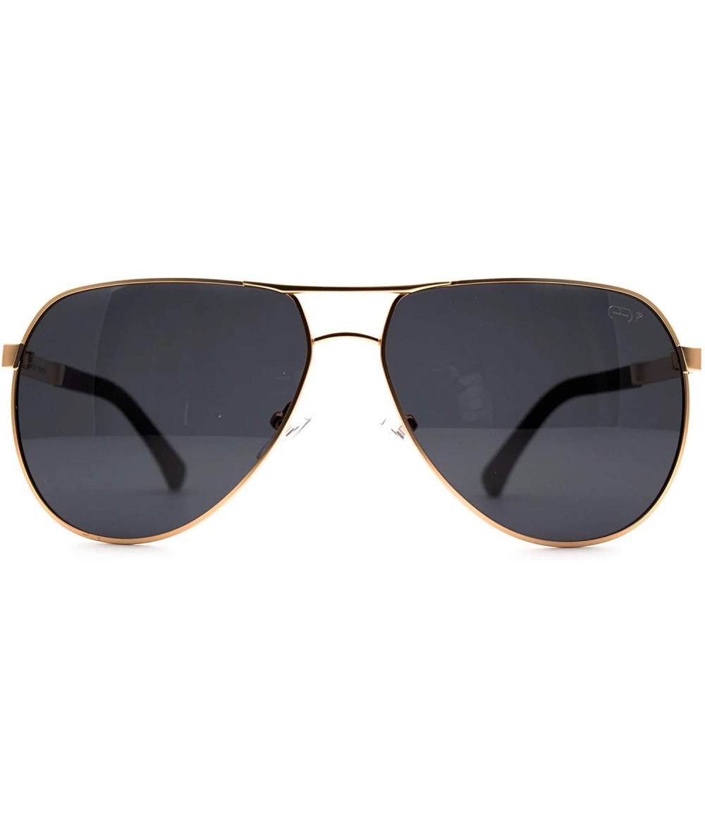 Aviator p650 Aviator Style Polarized - for Womens-Mens 100% UV PROTECTION - Gold-black - CA192TG424S $43.66