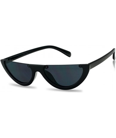 Cat Eye Super Small Half Moon 1990s Cateyes Sunglasses - Black Frame - Black - C2180OM2G90 $29.15