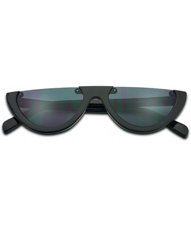 Cat Eye Super Small Half Moon 1990s Cateyes Sunglasses - Black Frame - Black - C2180OM2G90 $29.15