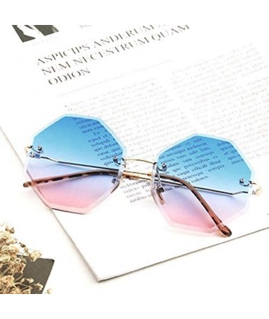 Cat Eye Color Lens Sunglasses Stylish Sunnies Eyewear Metal Sunglasses - D - Dark Blue & Red - CM18QDOTRW2 $27.66