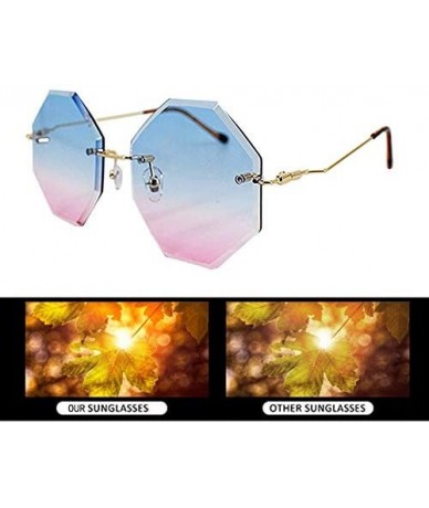 Cat Eye Color Lens Sunglasses Stylish Sunnies Eyewear Metal Sunglasses - D - Dark Blue & Red - CM18QDOTRW2 $27.66