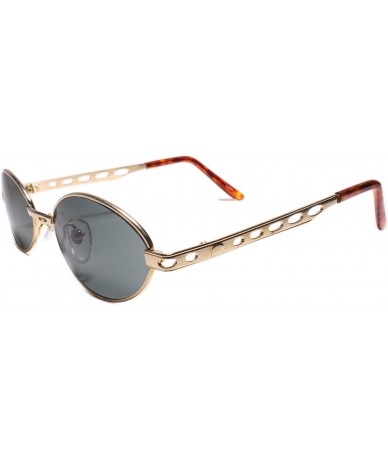 Oval Mens Classy Vintage Old Stock 90s Sun Glasses Oval Frame - Gold / - CY18U5NIOAX $24.09