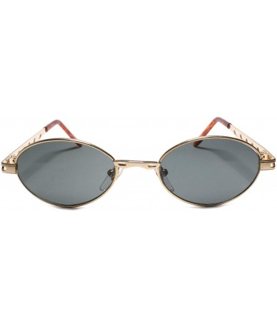 Oval Mens Classy Vintage Old Stock 90s Sun Glasses Oval Frame - Gold / - CY18U5NIOAX $24.09