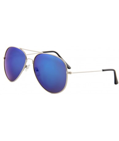 Aviator Unisex Sunglasses Classic Double Bridge Design Mirrored Classic Aviator - CP18I4DGXZK $20.09