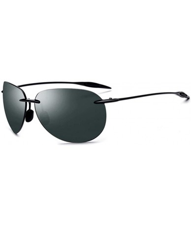 Sport Rimless Sunglasses For Men Women Ultralight TR90 Frame - Black - CT18H0N4KTM $59.39