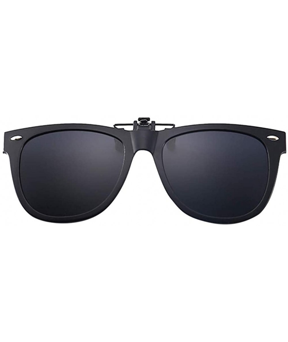 Aviator Polarized Clip-on Sunglasses Anti-Glare Driving Glasses for Prescription Glasses - Black - CK1947WQ202 $19.25