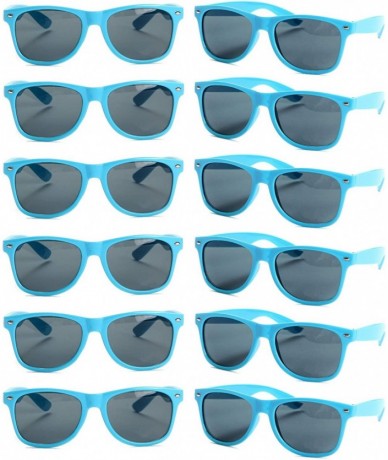 Square 12 Pack Vintage 80's Retro Unisex Neon Sunglasses Party Favors for Kids and Adults - Blue - CH198DQCAAN $29.62