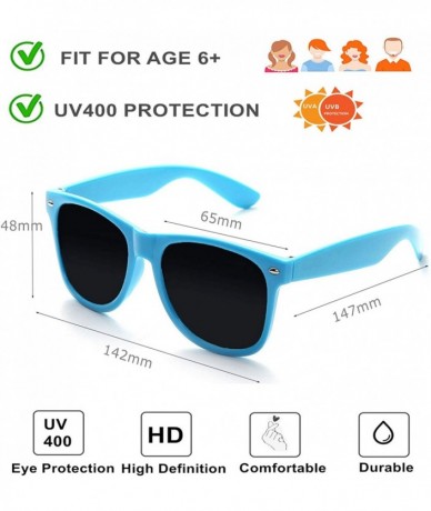 Square 12 Pack Vintage 80's Retro Unisex Neon Sunglasses Party Favors for Kids and Adults - Blue - CH198DQCAAN $29.62