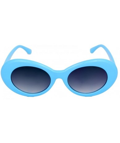 Round Clout Retro Round Celebrity Kurt Cobain Inspired Sunglasses - Blue - C518CKDAIO2 $18.17