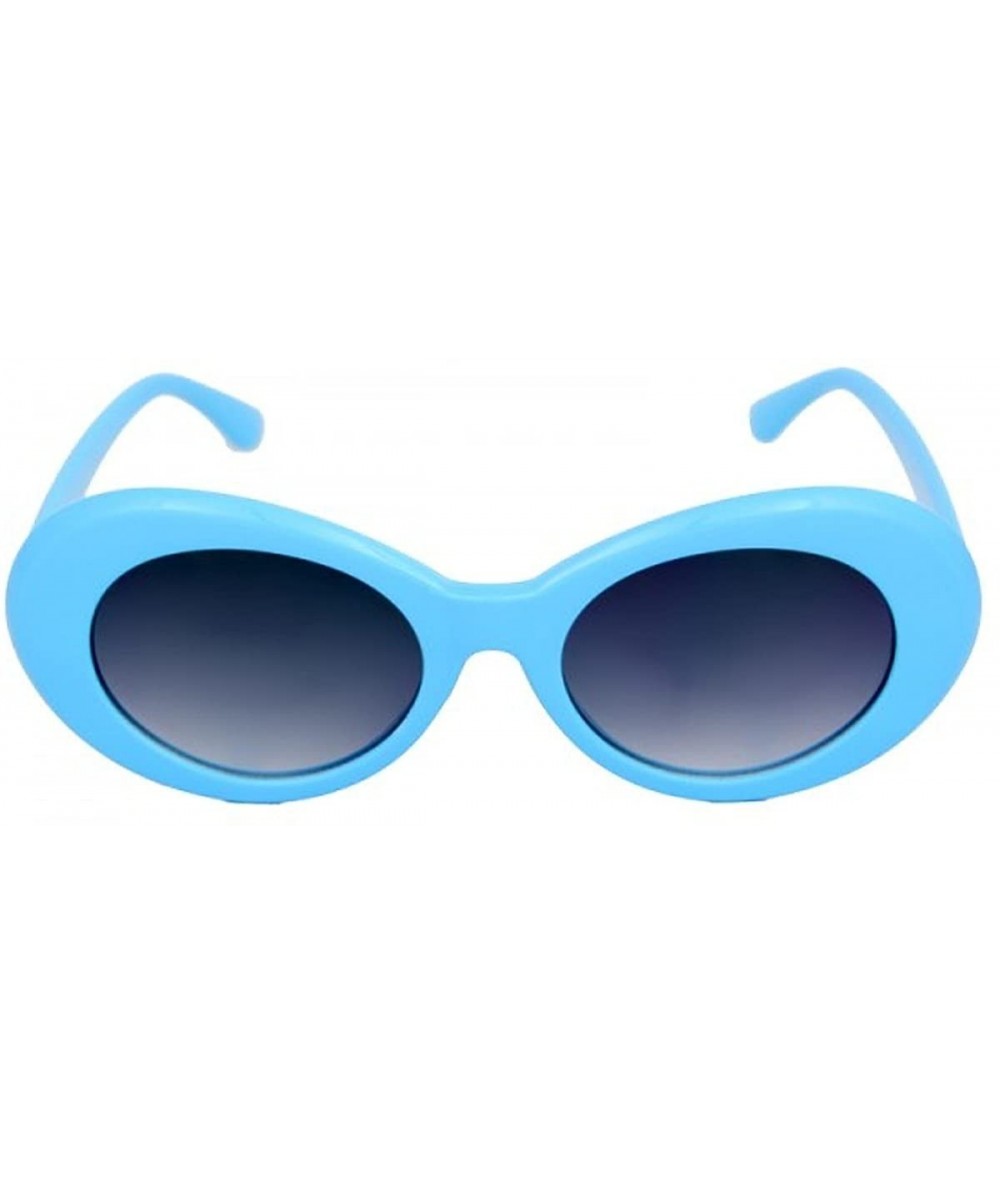 Round Clout Retro Round Celebrity Kurt Cobain Inspired Sunglasses - Blue - C518CKDAIO2 $18.17